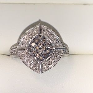 Champagne Diamonds sterling ring